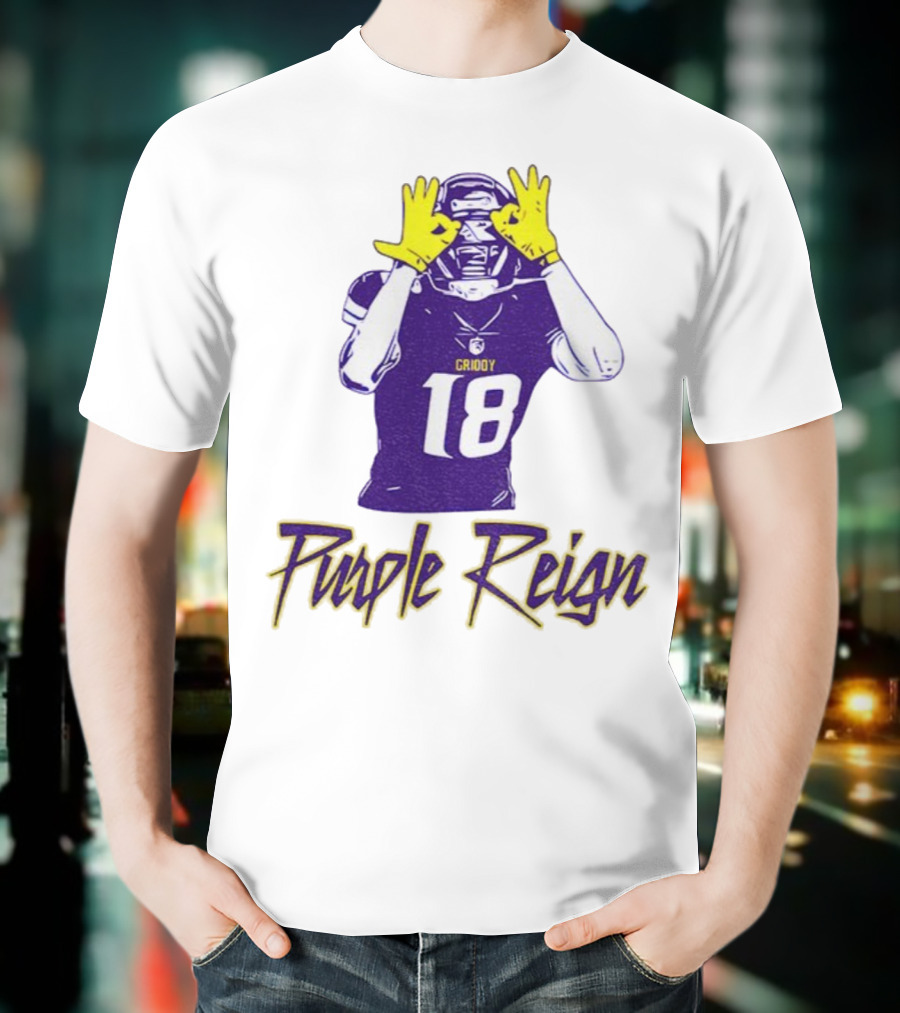 Justin Jefferson Griddy Purple Reign Minnesota Vikings Football 18 T-Shirt