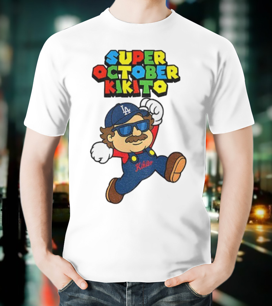 Super October Kikito LA Dodgers Baseball Character With Sunglasses T-Shirt