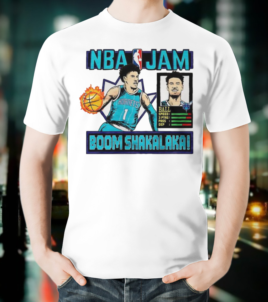 NBA Jam LaMelo Ball Charlotte Hornets Boom Shakalaka Classic Video Game T-Shirt