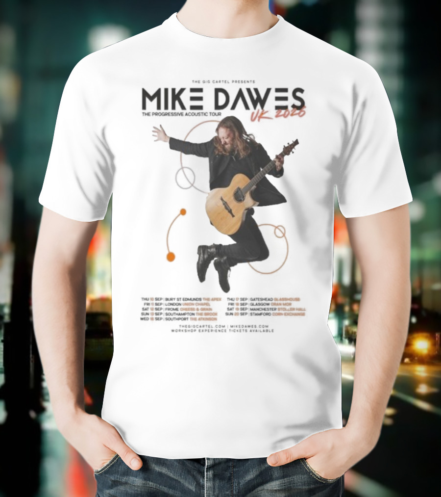 Mike Dawes UK Tour 2026 Progressive Acoustic Experience T-Shirt