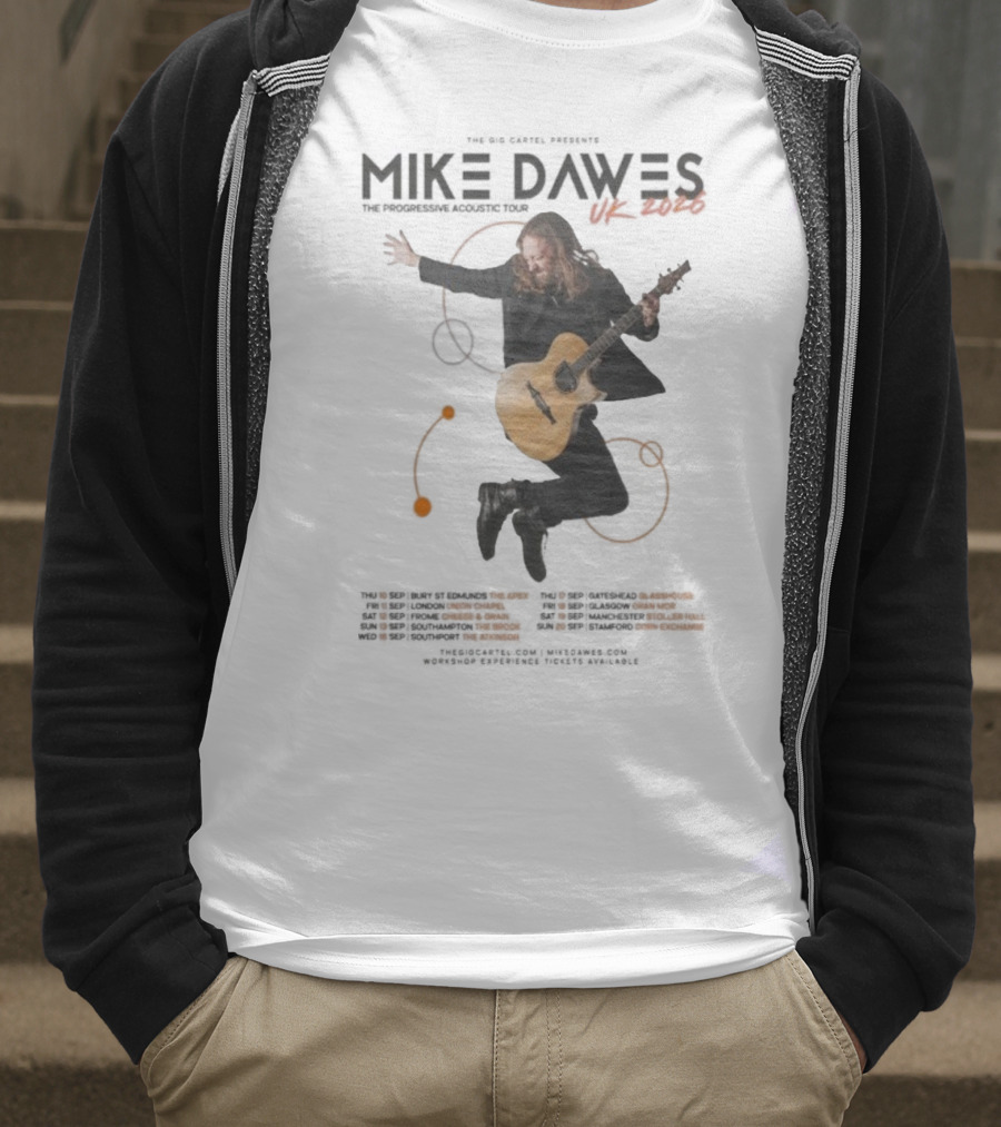 Mike Dawes UK Tour 2026 Progressive Acoustic Experience T-Shirt