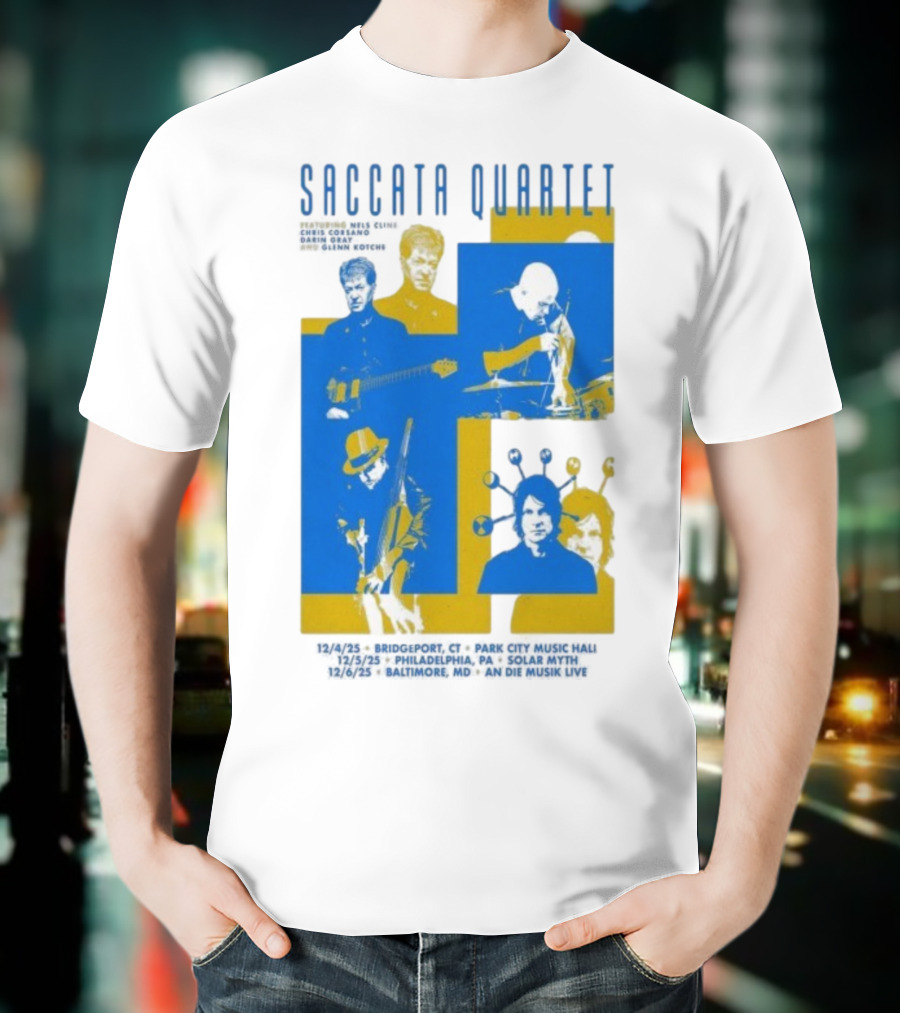 Saccata Quartet Tour December 2025 European Jazz Fusion Concert Dates T-Shirt