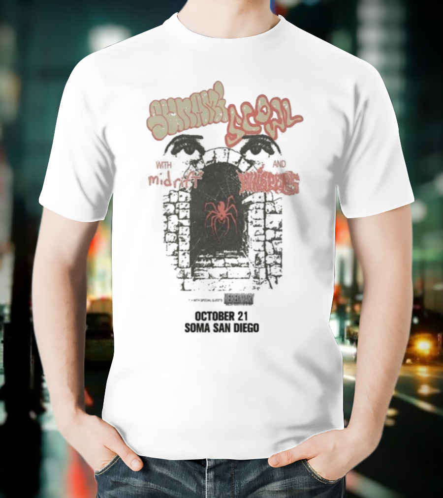 Sunami Scowl San Diego Soma Tour October 21 2025 Red Spider Design T-Shirt