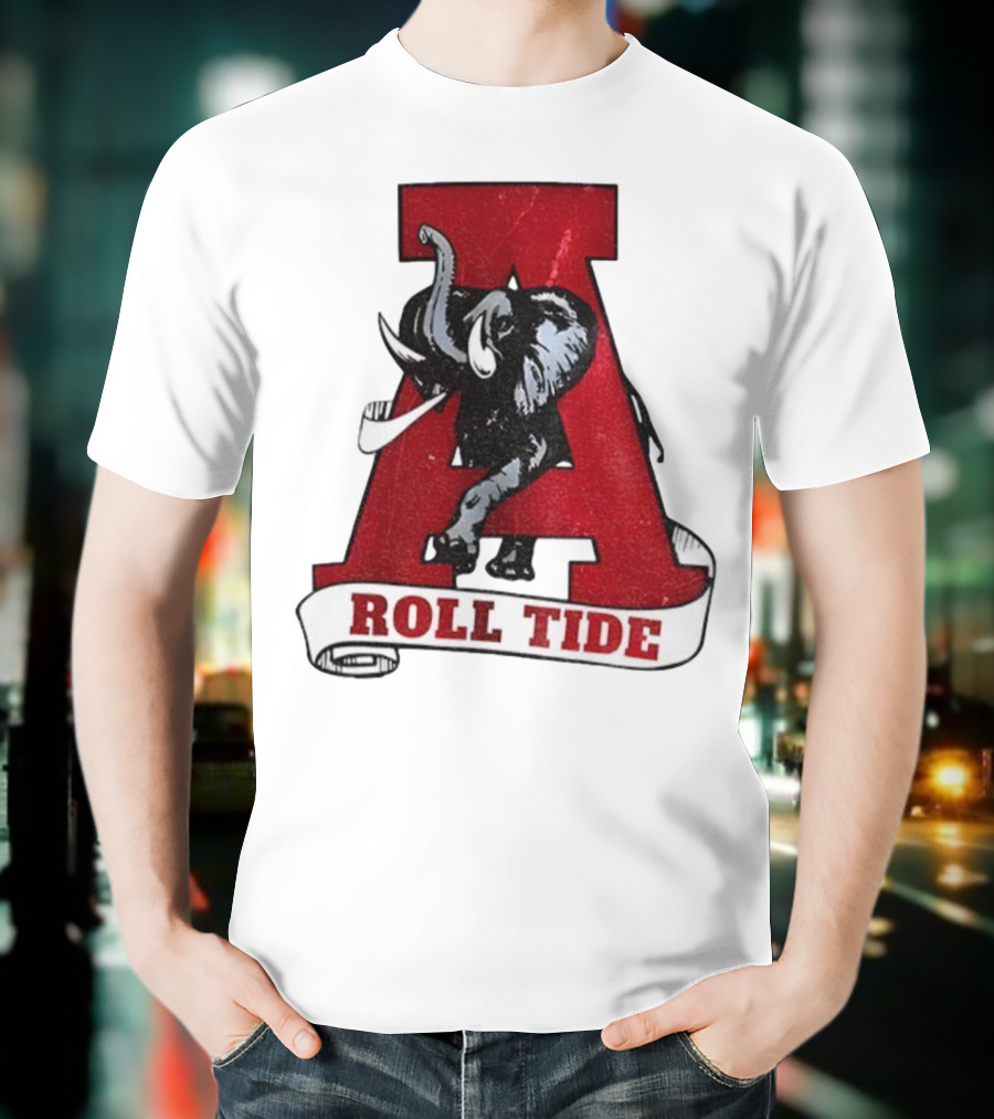 Vintage Roll Tide Alabama Crimson Tide Elephant Retro A T-Shirt
