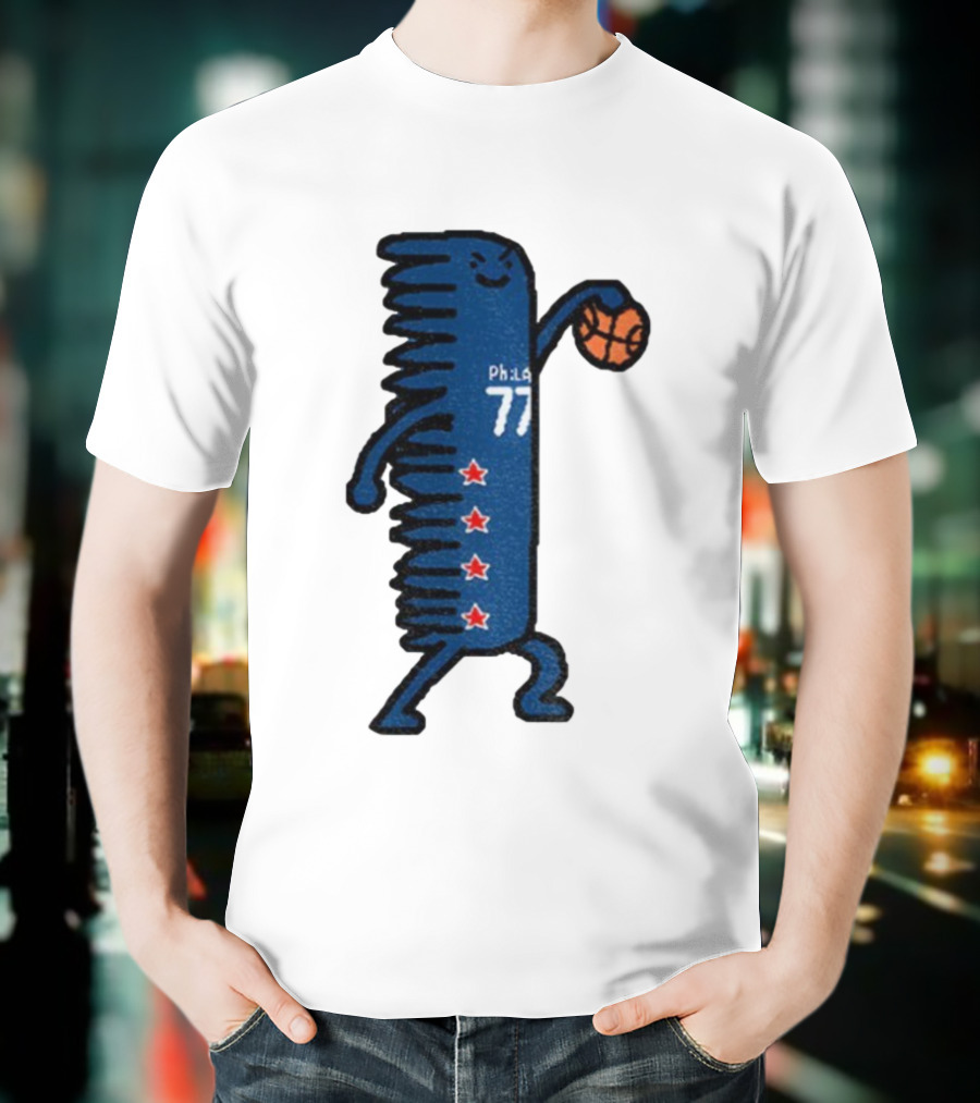 V.J. Edgecombe Phila 77 Philadelphia 76ers Basketball Character T-Shirt