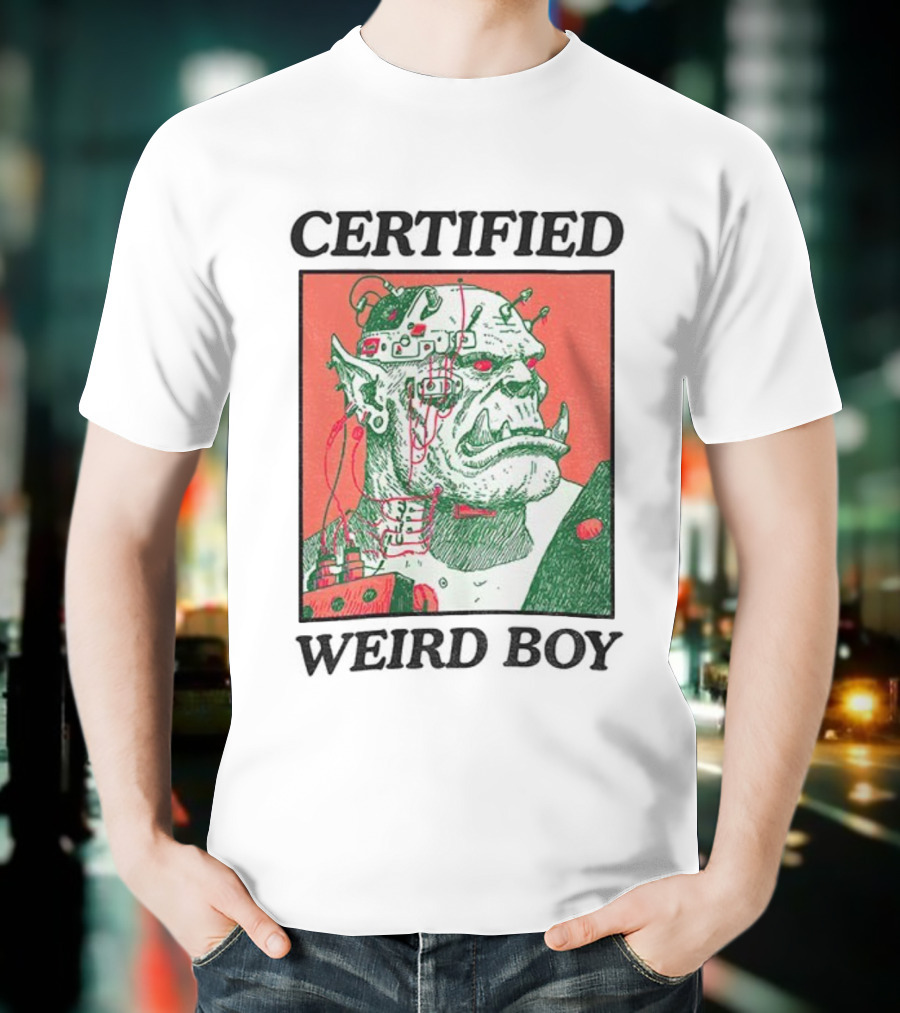 Certified Weirdboy Goblins Greenskins Orc Cyberpunk Art T-Shirt