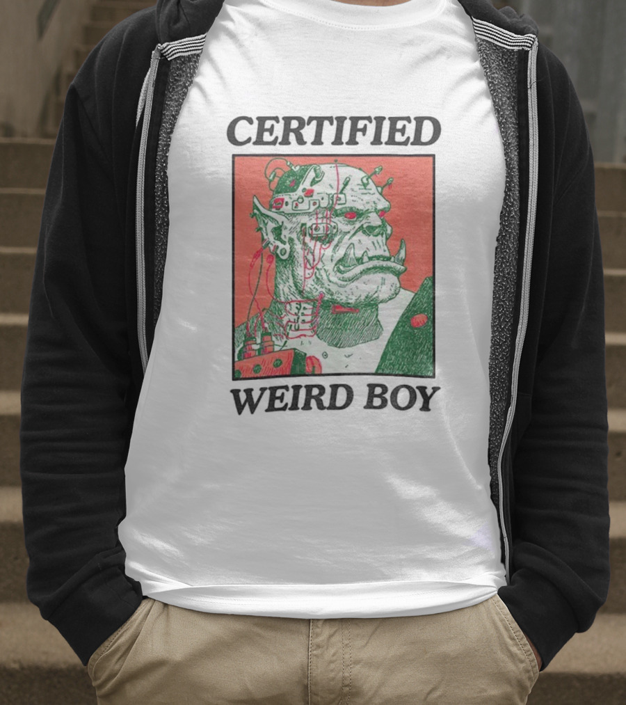 Certified Weirdboy Goblins Greenskins Orc Cyberpunk Art T-Shirt
