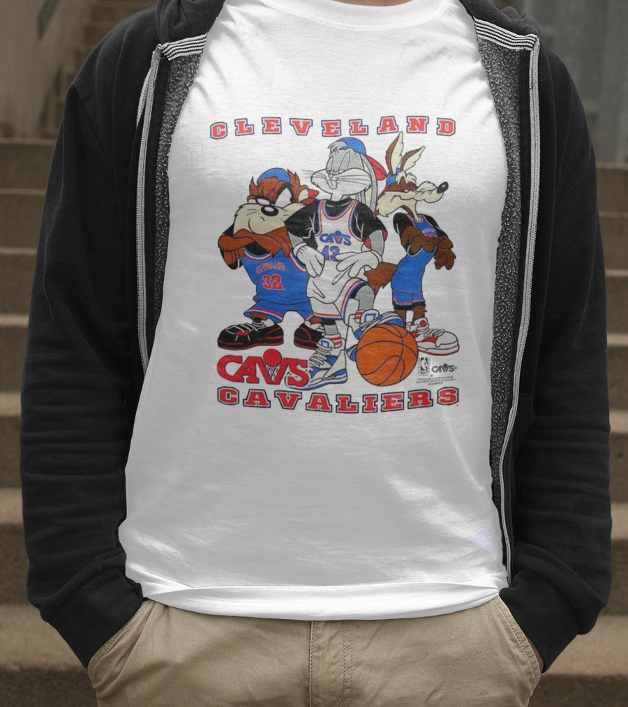 Cleveland Cavaliers NBA Cavs Looney Tunes Characters Bugs Bunny Taz Wile E. Coyote T-Shirt