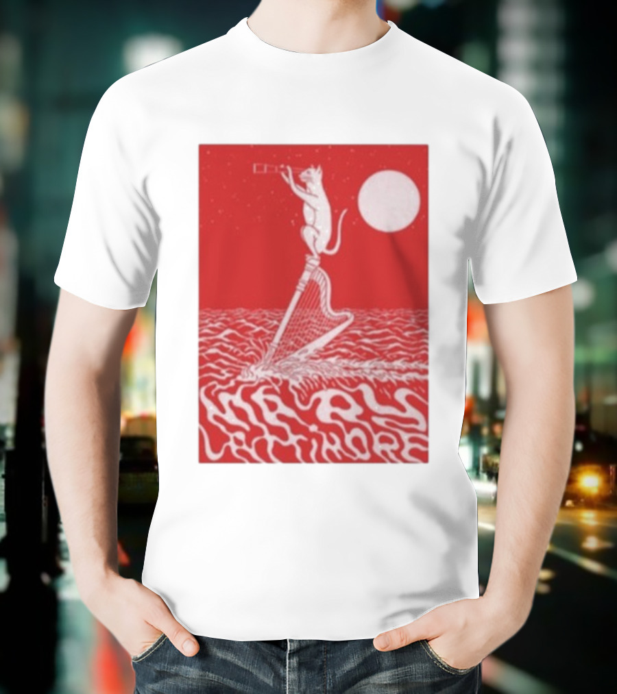 Mary Lattimore Harp Cat Under Full Moon T-Shirt