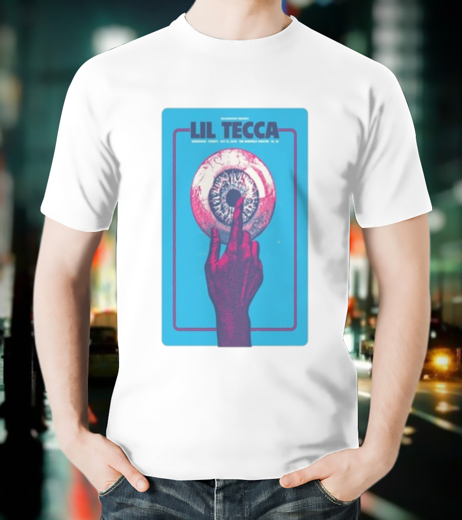 Lil Tecca Live At The Warfield Theatre San Francisco Oct 21 2025 Hand Eye Iconography T-Shirt
