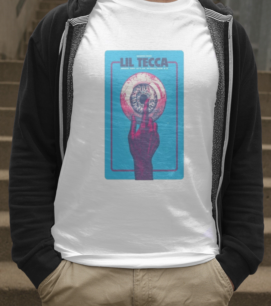 Lil Tecca Live At The Warfield Theatre San Francisco Oct 21 2025 Hand Eye Iconography T-Shirt