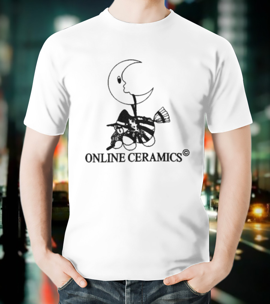 Online Ceramics Halloween Witch Moon T-Shirt