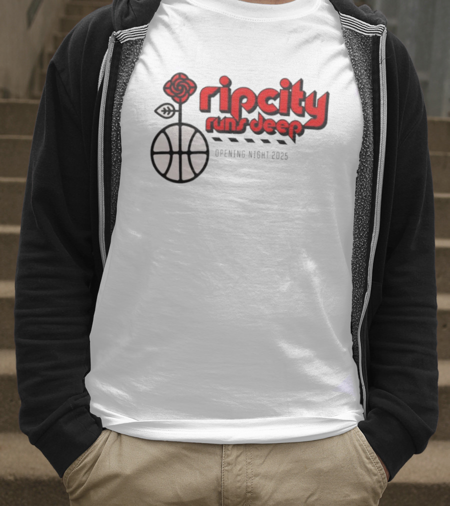 Ripcity Runs Deep Portland Trail Blazers Opening Night 2025 T-Shirt