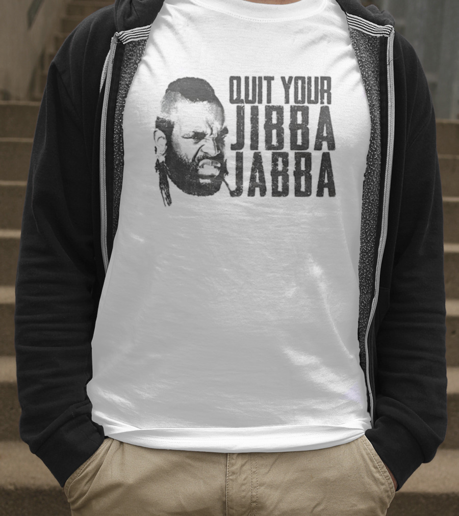 Quit Your Jibba Jabba Text With Iconic 80s Character Silhouette T-Shirt