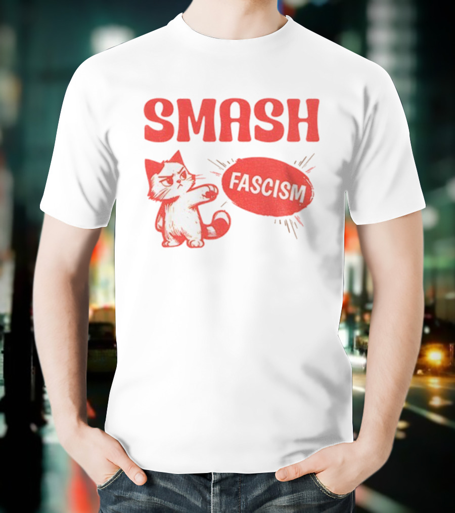 Smash Fascism Feminist Cat Paw Punch Activist Protest T-Shirt