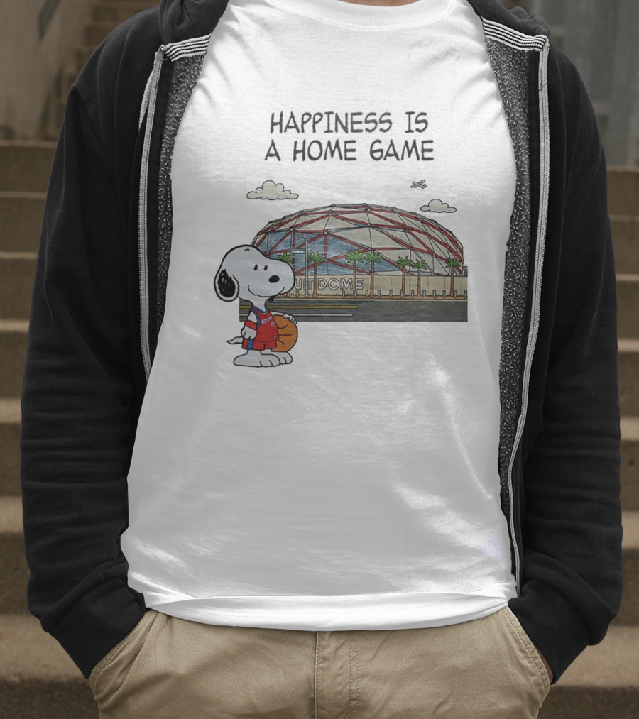 Snoopy Peanuts Happiness Is A Home Game Stadium Dome Basketball T-Shirt