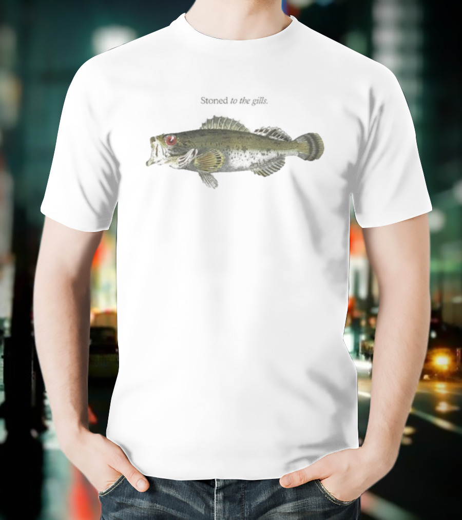 Stoned To The Gills Fish With Red Eye And Distinctive Pattern T-Shirt