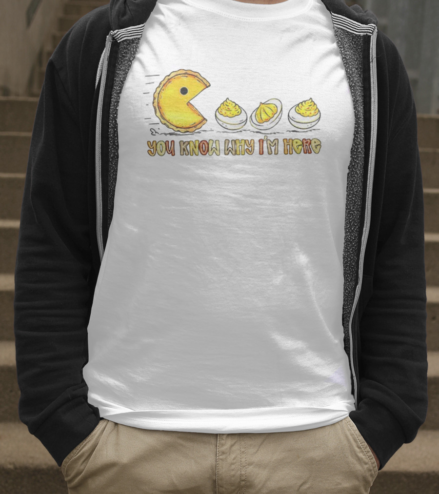 Thanksgiving Deviled Eggs Retro Pumpkin Pie Pacman You Know Why I'm Here T-Shirt
