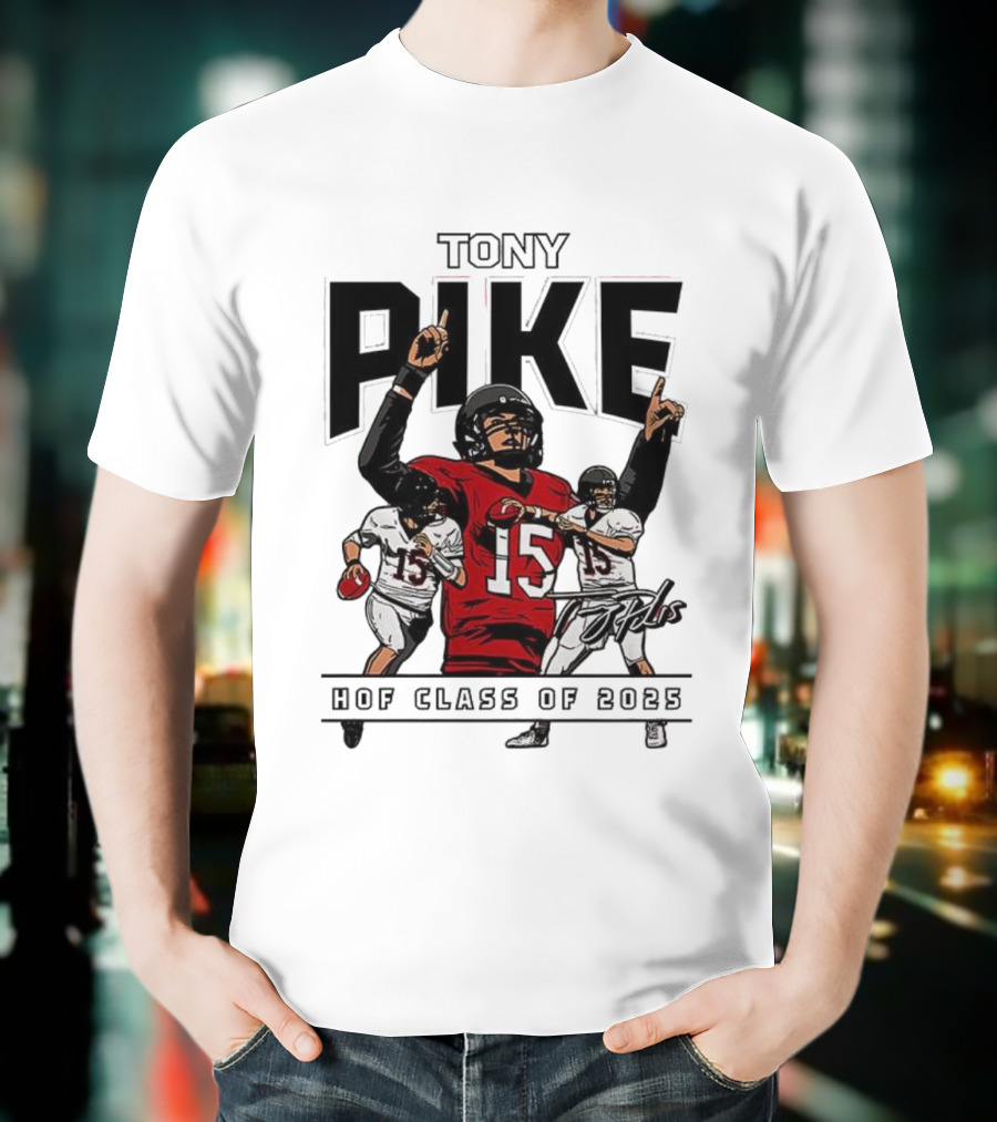 Tony Pike HOF Class Of 2025 Signature 15 Football Tribute T-Shirt
