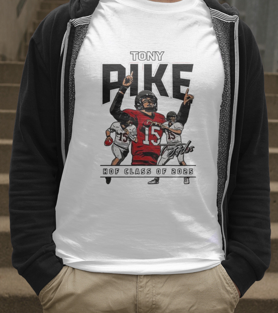 Tony Pike HOF Class Of 2025 Signature 15 Football Tribute T-Shirt