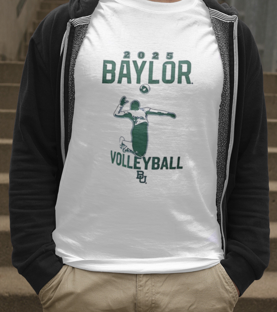 Baylor Bears Volleyball 2025 Athlete Jumping Action T-Shirt