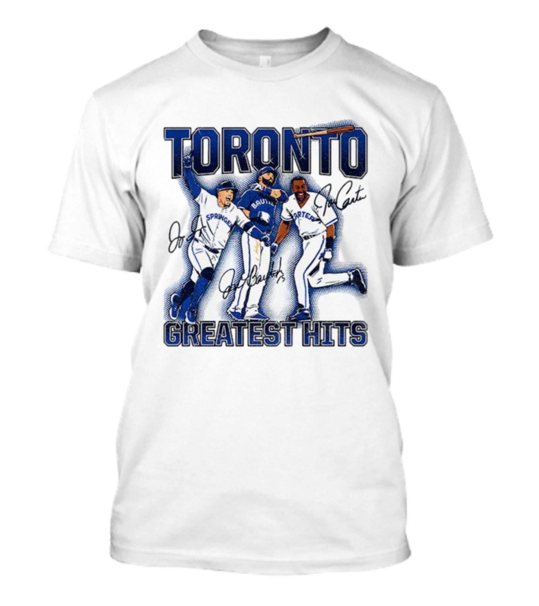 Toronto Blue Jays Joe Carter Jose Bautista George Springer Greatest Hits MLB Signatures T-Shirt