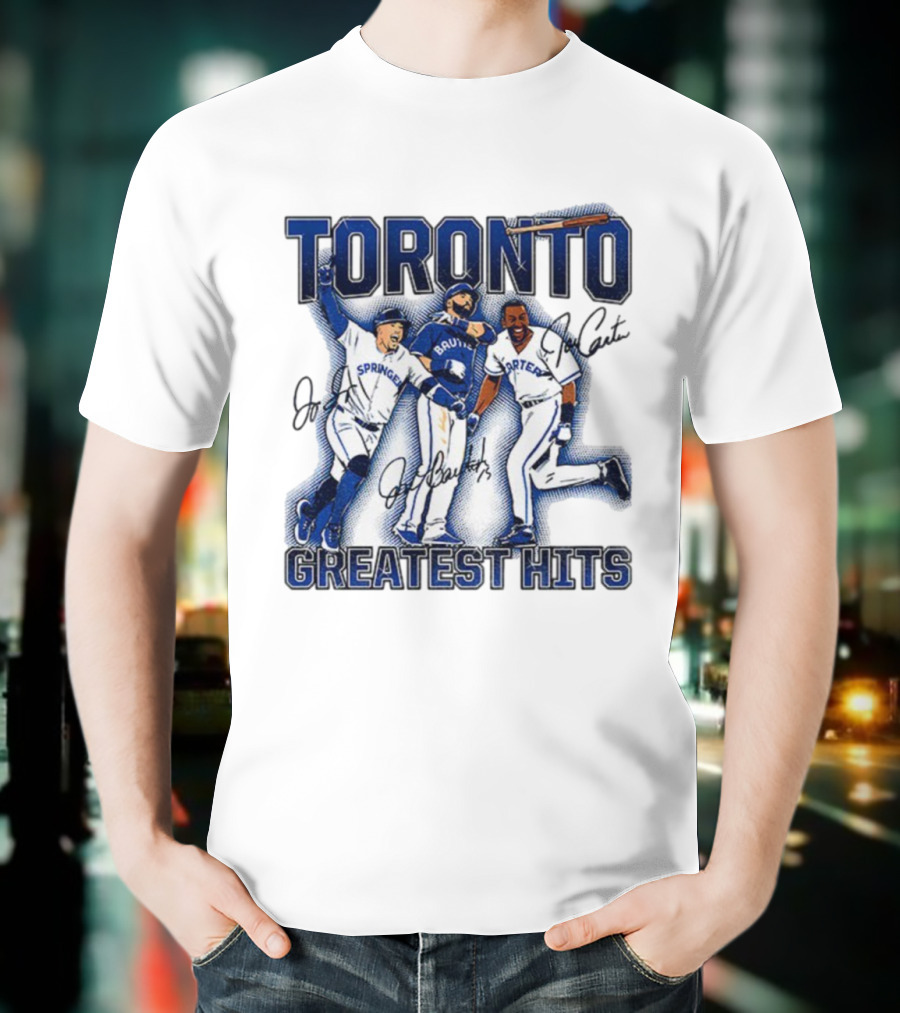 Toronto Blue Jays Joe Carter Jose Bautista George Springer Greatest Hits MLB Signatures T-Shirt