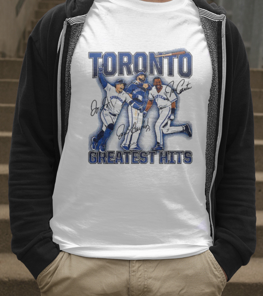 Toronto Blue Jays Joe Carter Jose Bautista George Springer Greatest Hits MLB Signatures T-Shirt