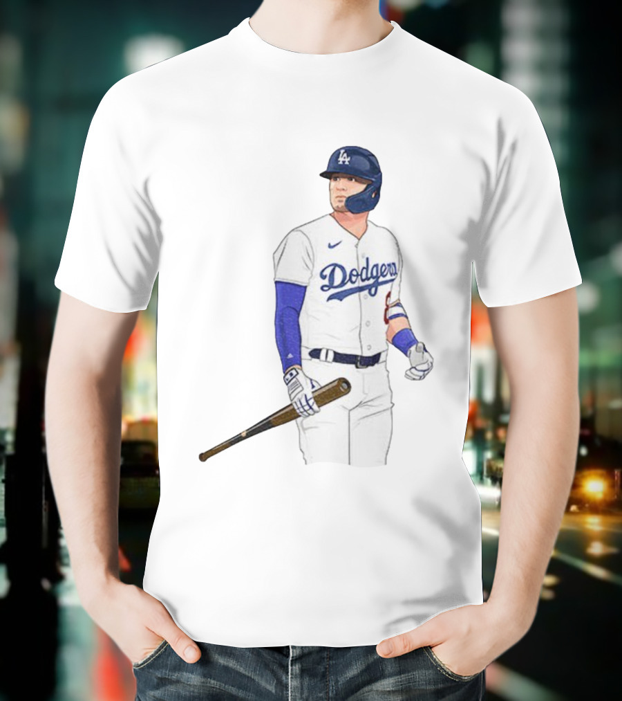 Kiké Hernández Los Angeles Dodgers #18 Baseball Player Illustration T-Shirt