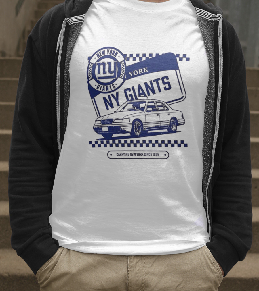 New York Giants NFL Carrying New York Since 1925 Taxi Vintage License Plate T-Shirt