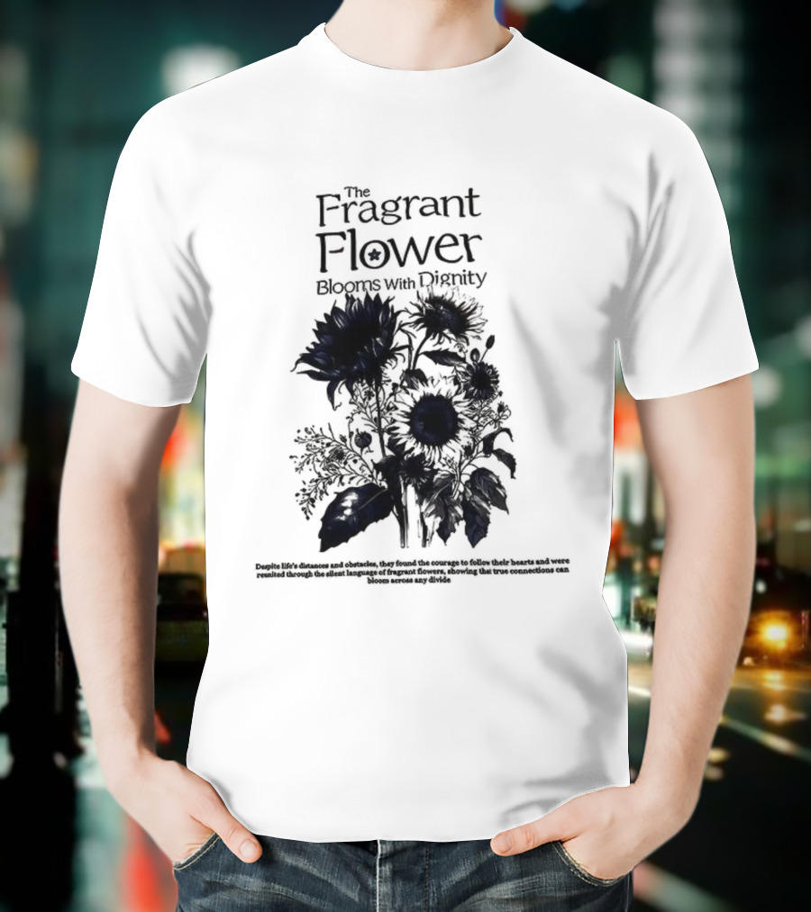 The Fragrant Flower Blooms With Dignity Sunflower Botanical Illustration T-Shirt