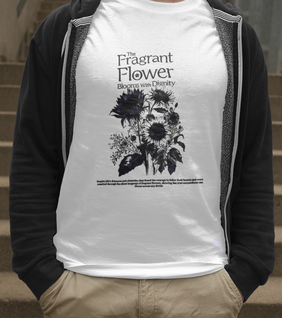 The Fragrant Flower Blooms With Dignity Sunflower Botanical Illustration T-Shirt