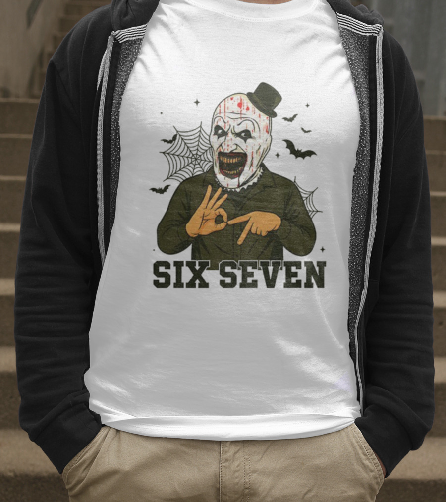 Terrifier Bundle Funny Halloween Six Seven Creepy Clown Costume T-Shirt