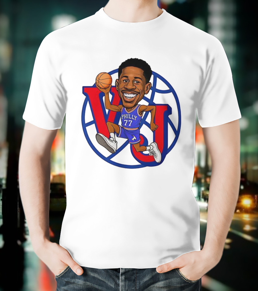 V J Philly 77 Basketball Player With Ball T-Shirt