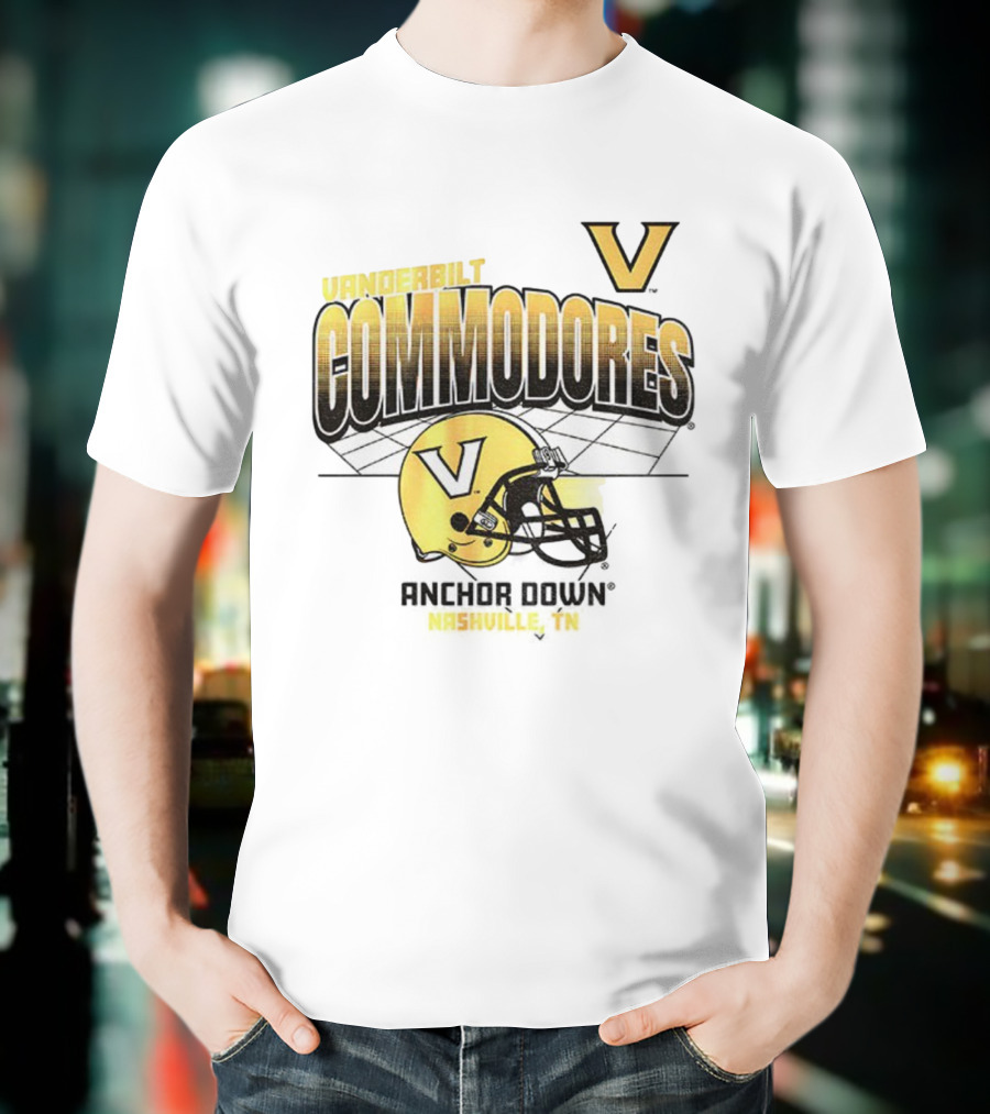 Vanderbilt Commodores Football Helmet Anchor Down Nashville TN T-Shirt