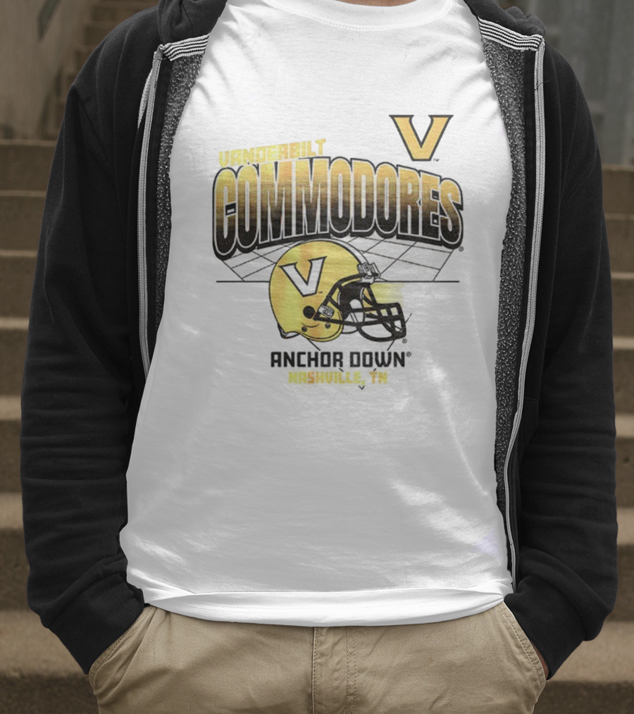 Vanderbilt Commodores Football Helmet Anchor Down Nashville TN T-Shirt