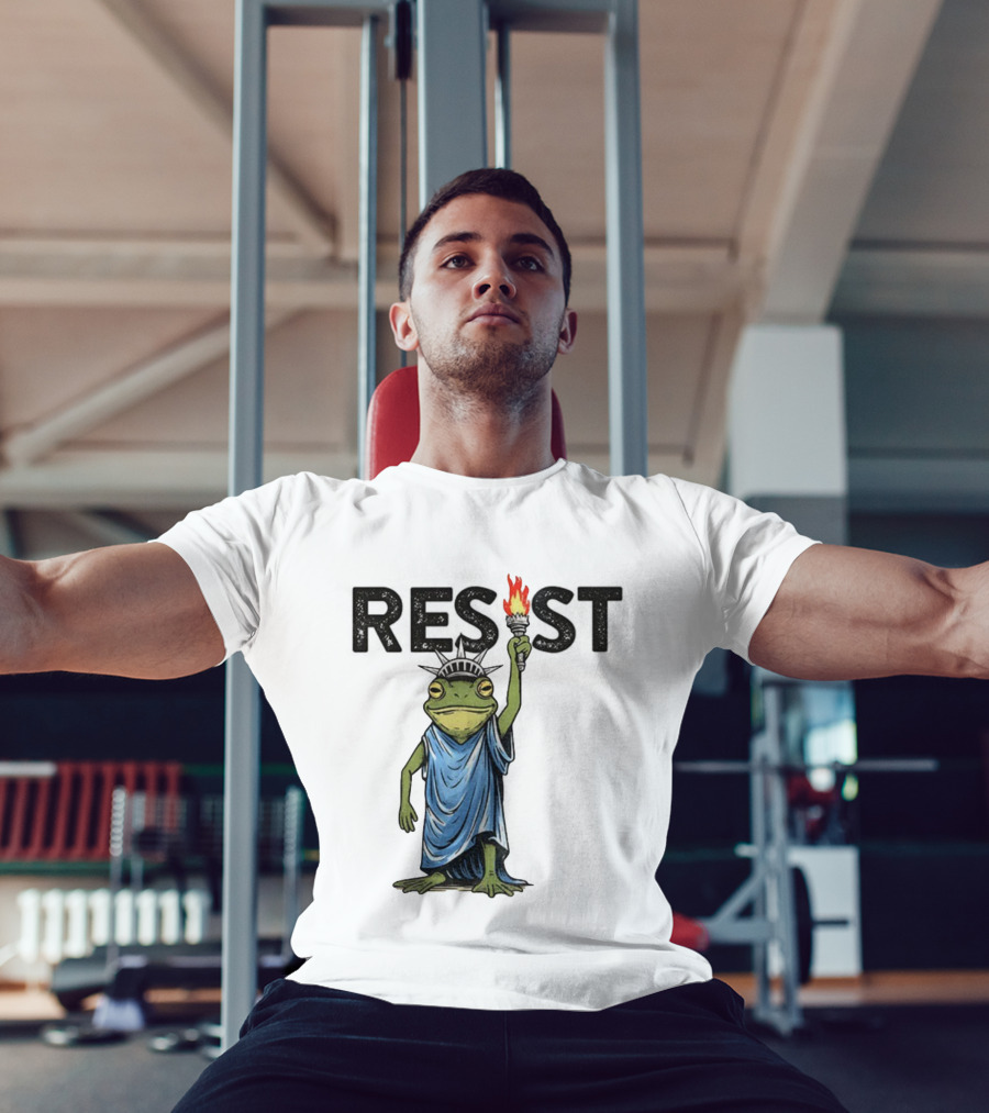 Portland Frog Resist Protest Statue Of Liberty Torch T-Shirt
