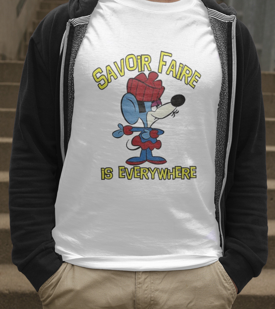 Savoir Faire Is Everywhere Cartoon Mouse In Red Outfit T-Shirt