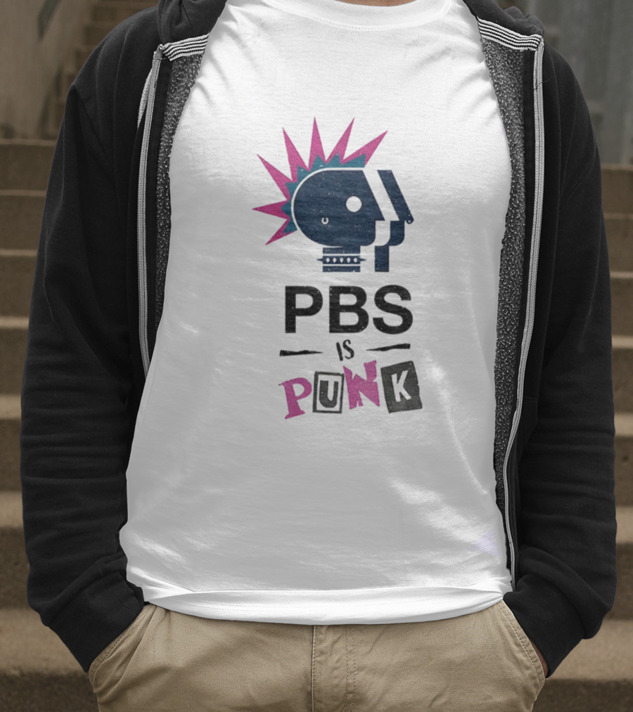 PBS Is Punk Public Broadcasting Defender Funny Parody T-Shirt