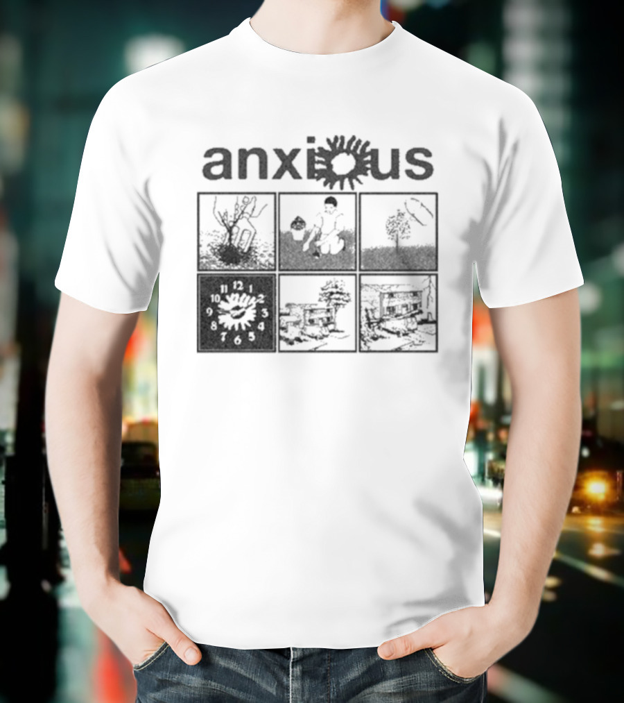 Anxious Van Comic Anxiety Panel Flower Sun Panels T-Shirt