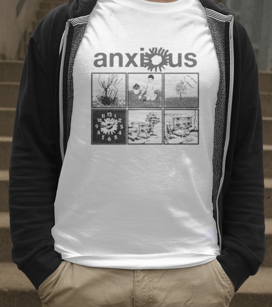 Anxious Van Comic Anxiety Panel Flower Sun Panels T-Shirt