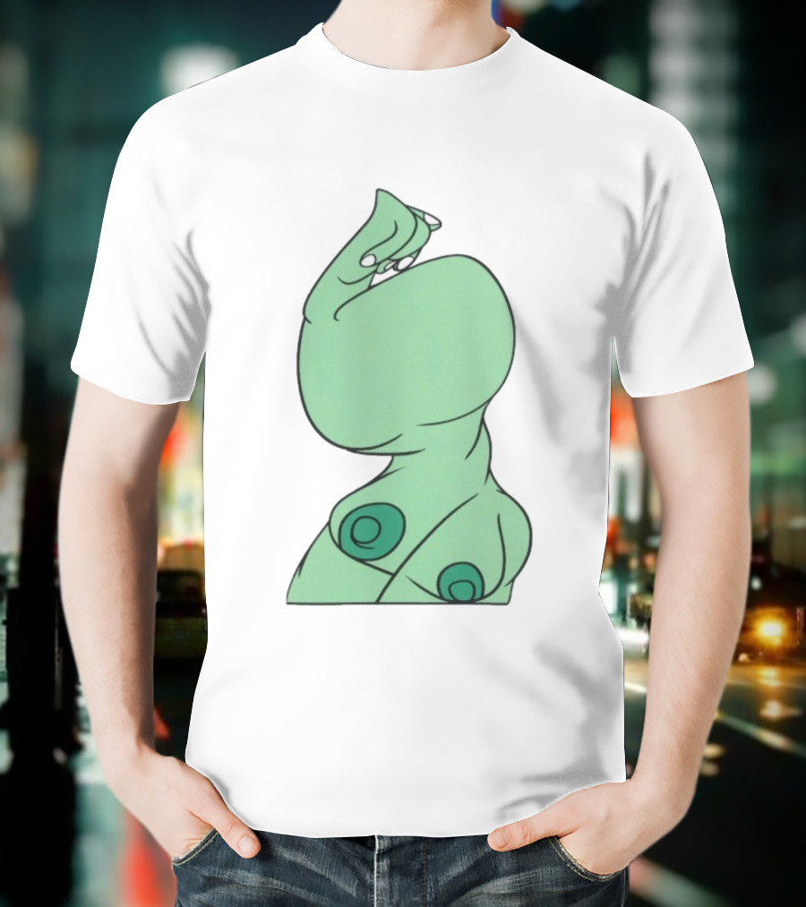 Bicep Flexing Cartoon Figure With Green Color Theme Pasadena T-Shirt
