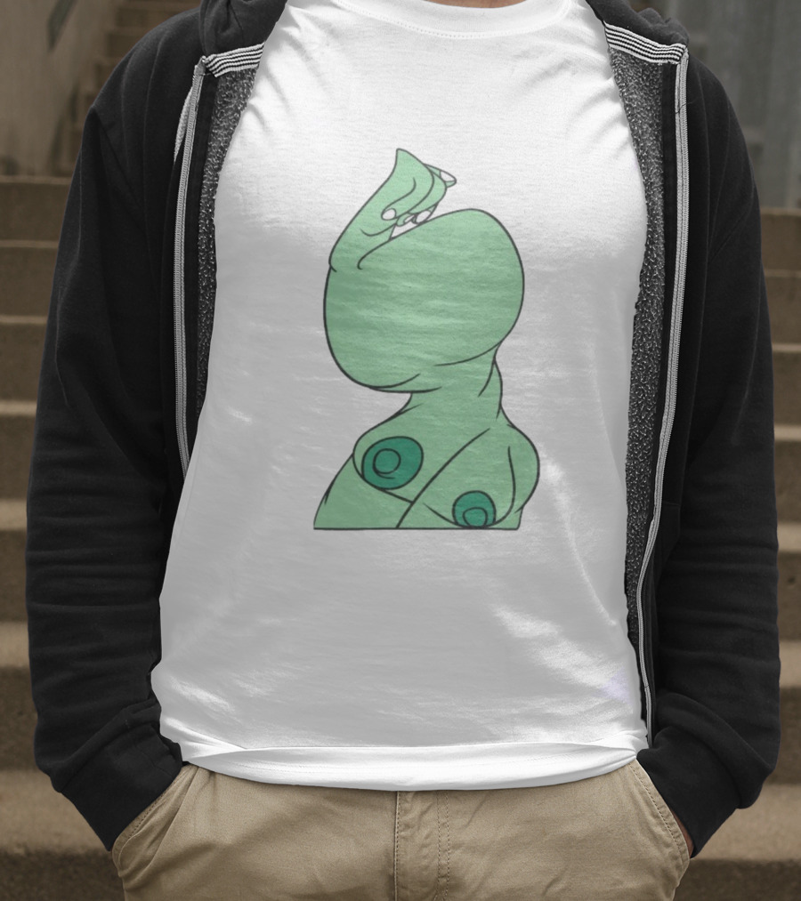 Bicep Flexing Cartoon Figure With Green Color Theme Pasadena T-Shirt