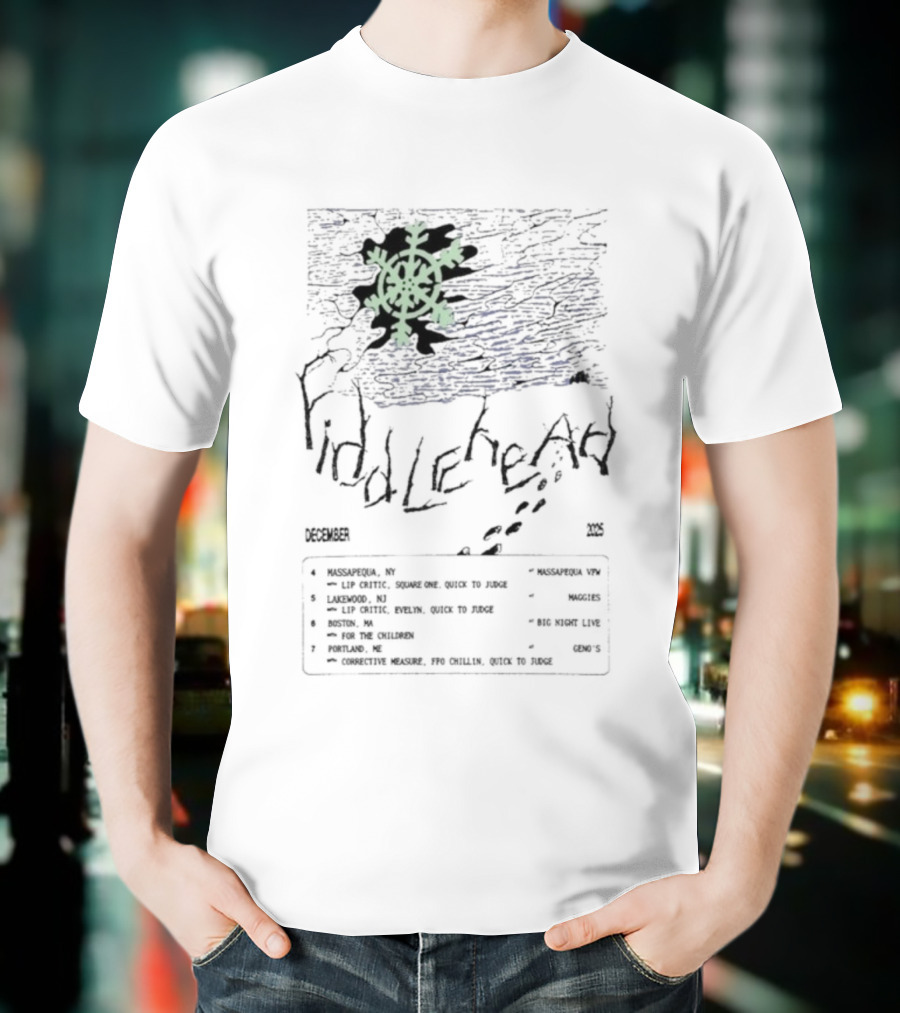 Fiddlehead Tour December 2025 Snowflake Icon Boston Philadelphia Chicago T-Shirt
