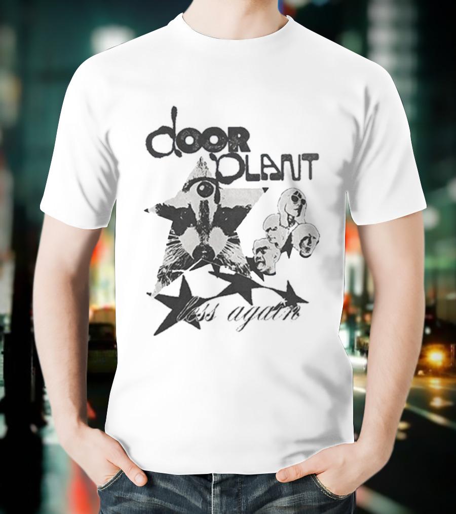 Door Plant Star Faces Animal Pattern T-Shirt