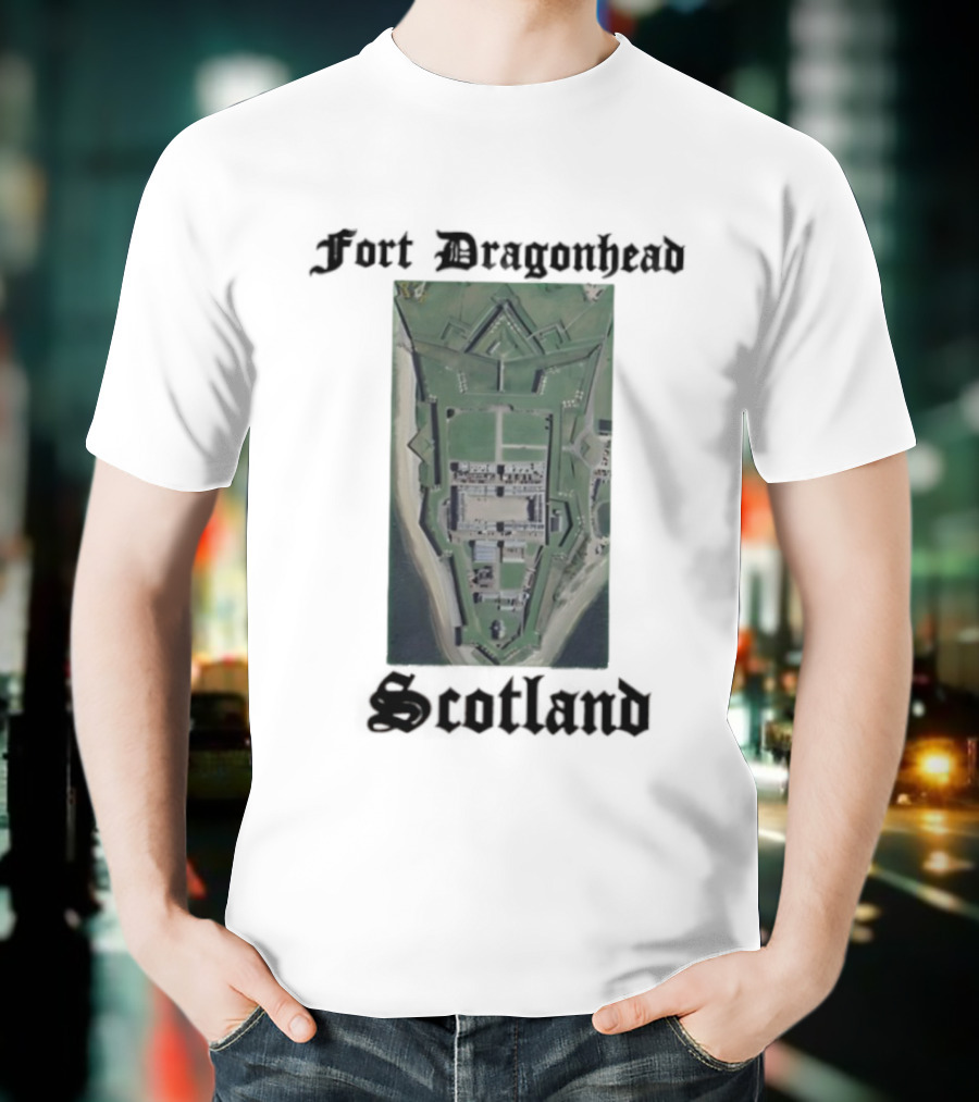 Fort Dragon Head Scotland Arial View T-Shirt