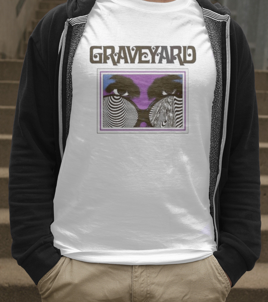 Graveyard Branca Optical Illusion Eyes T-Shirt