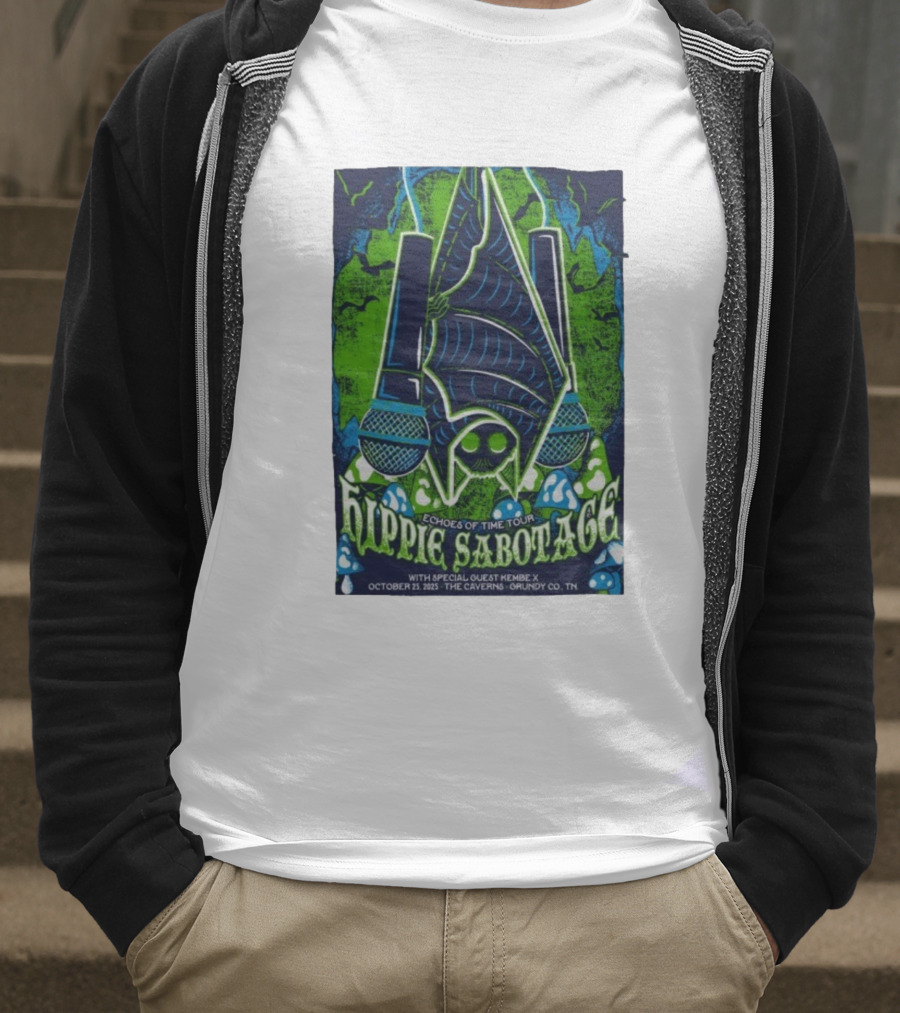 Hippie Sabotage Echoes Of Time Tour With Kembe X October 25 2025 The Caverns Grundy County TN T-Shirt