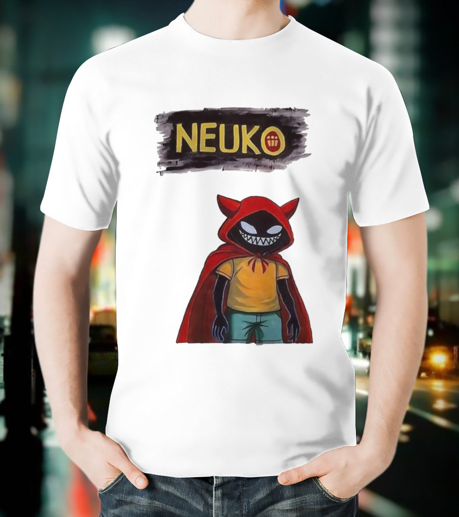Neuko Evilhood Red Cloak Character With Mischievous Grin T-Shirt