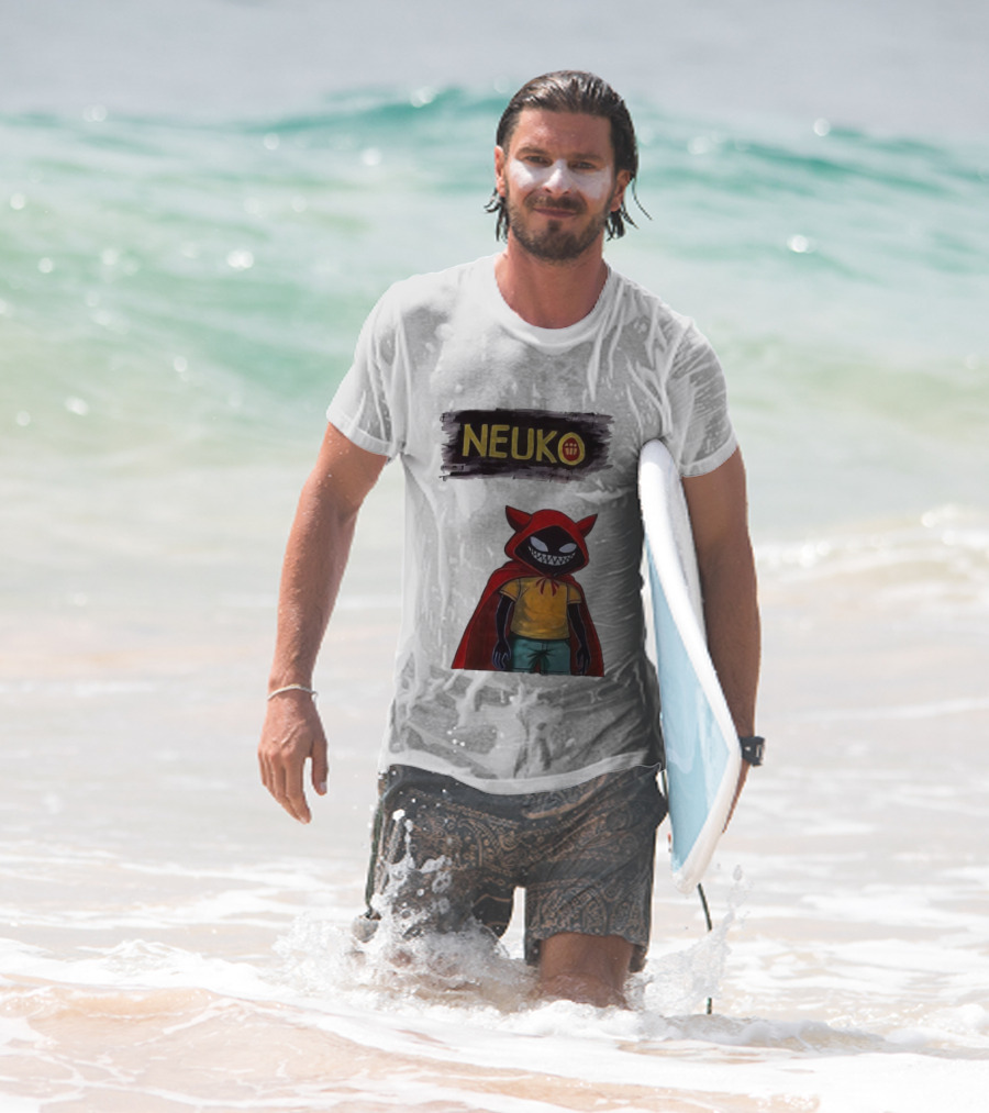 Neuko Evilhood Red Cloak Character With Mischievous Grin T-Shirt